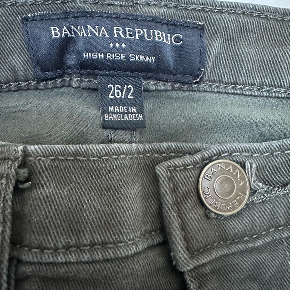 Banana Republic Factory High Rise Skinny Green Zippered Pockets Size 26/2 - Picture 4 of 6